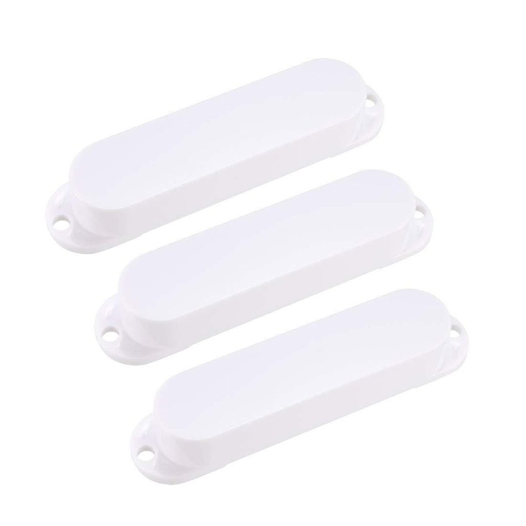 sourcing map Sealed Single Coil Pickup Cover Set for ST Strat Stratocaster Guitar - No Holes White 3Pcs