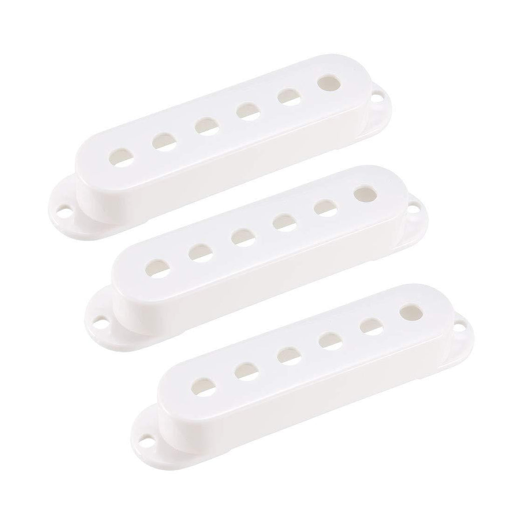 sourcing map Plastic Single Coil Pickup Cover for Stratocaster Squier Guitar Parts, White - 50mm 3Pcs