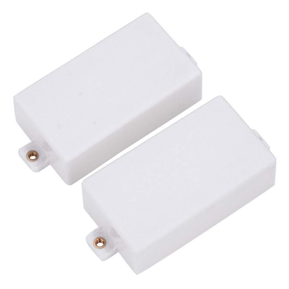 Bnineteenteam 2Pcs Guitar Humbucker Pickup Covers Humbucker Plastic Sealed Pickup Covers Electric Guitar Pickup Covers White