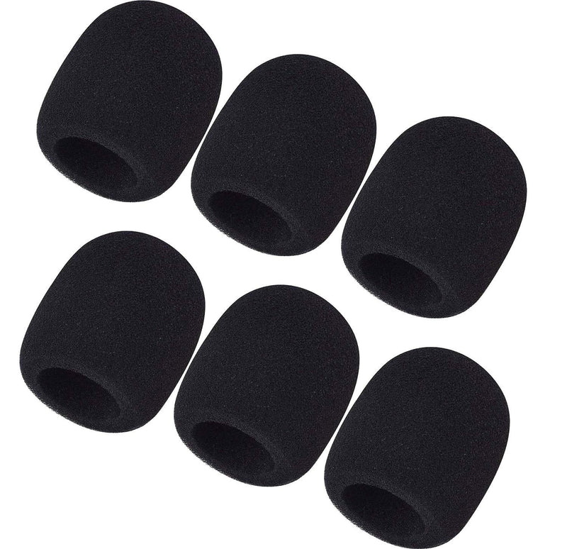Mic Windscreen Black 6PCS Foam Microphone Cover Lapel Headset Microphone Sponge Shield Protection