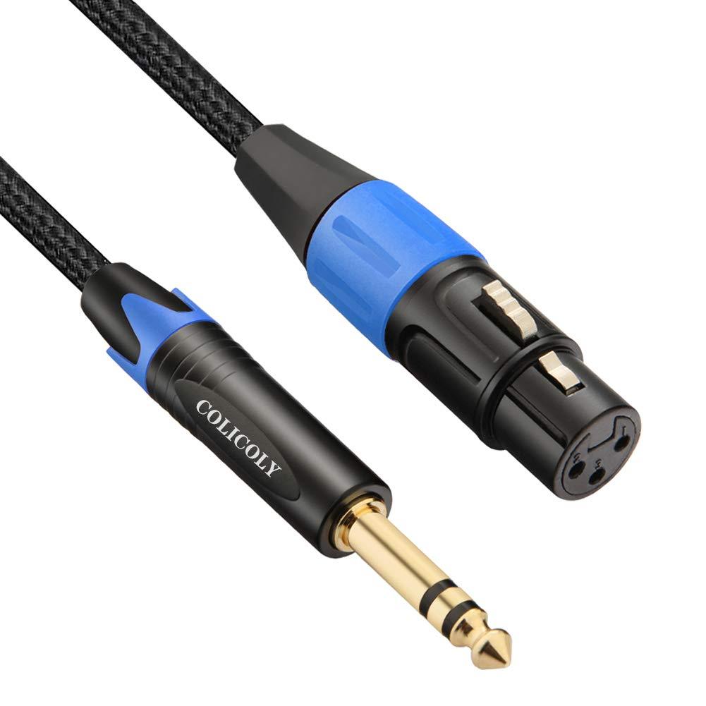 [AUSTRALIA] - COLICOLY XLR to 1/4 Cable, Balanced XLR Female to 1/4 Inch TRS Jack Cable XLR to Quarter inch Interconnect Lead Patch Cord - 3.3ft 