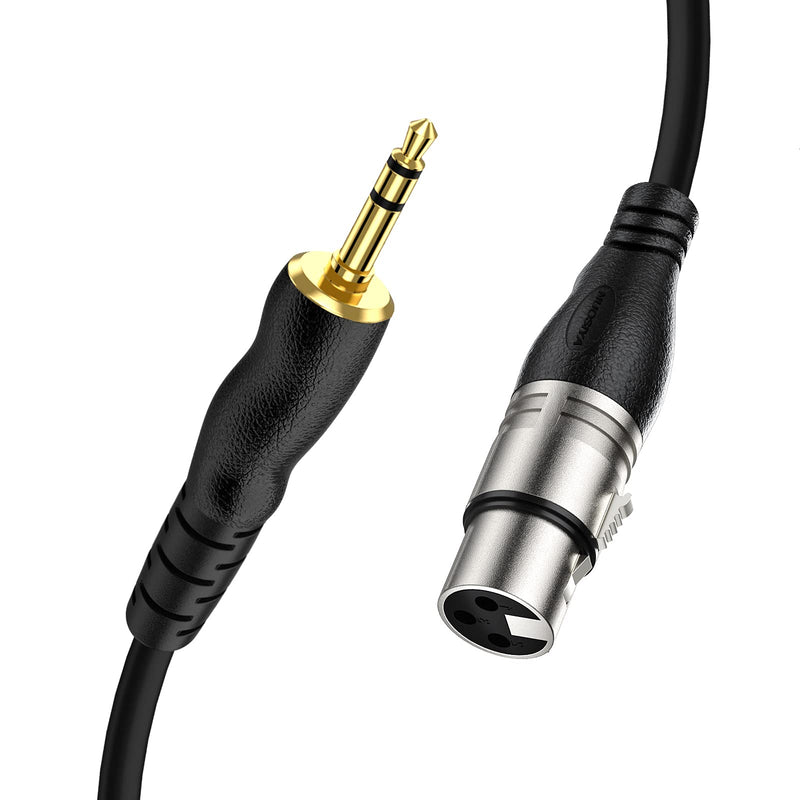 NUOSIYA Unbalanced 3.5mm TRS Jack to XLR Female Microphone Interconnect Cable TRS Audio Stereo Cable (2M/6Ft) 2M 3.5-XLR F-T1