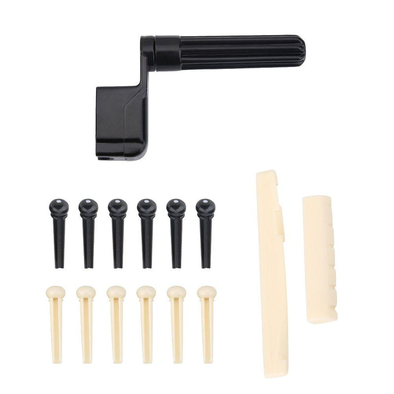 [AUSTRALIA] - Bnineteenteam 1 Set of Replacement Parts, Bridge Pins, Upper Nut and Bottom Saddle for Acoustic Folk Guitar 