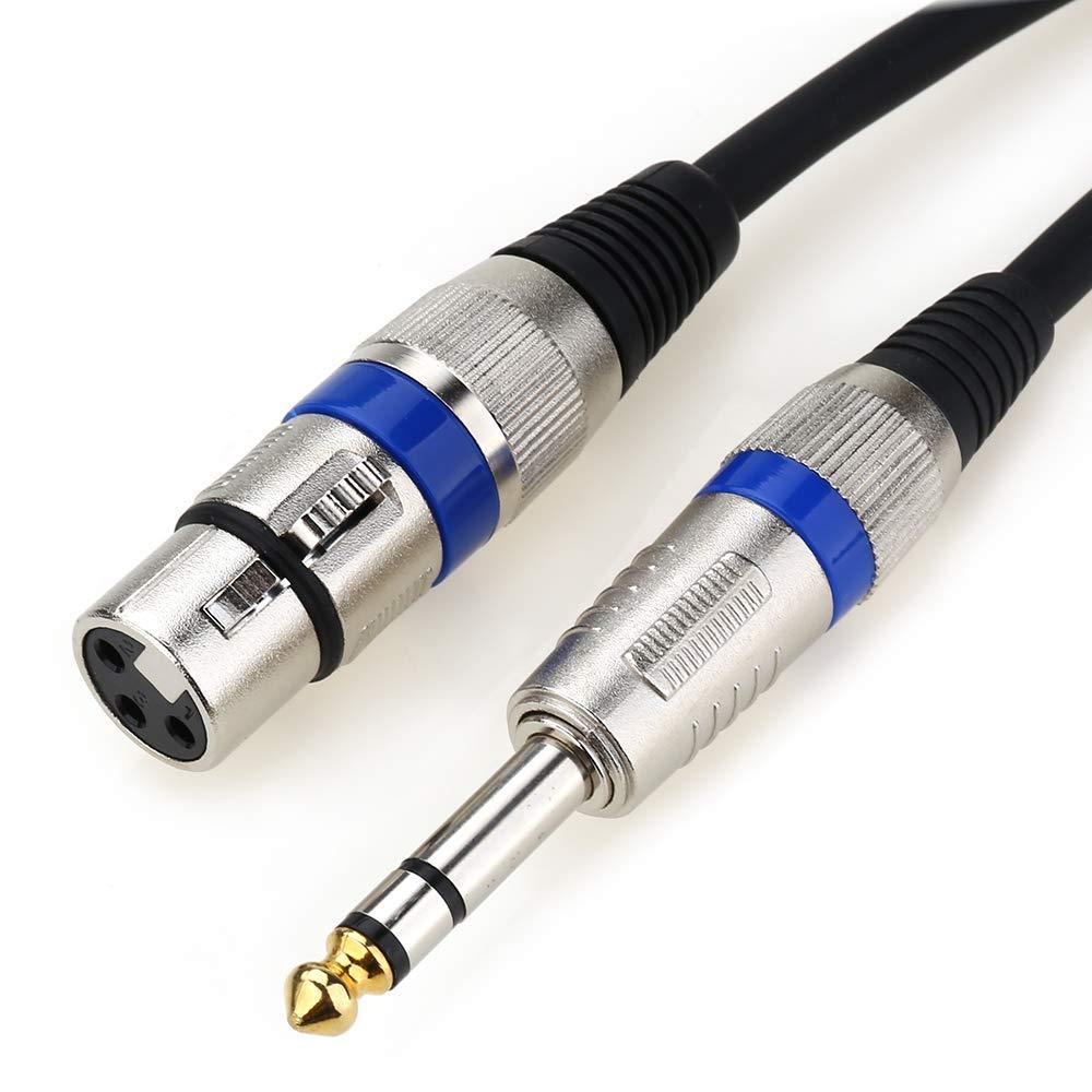 MOBOREST 6.35mm TRS stereo To XLR 3 Pin Male Microphone Cable, Balanced Gold Plated for Microphones Powered Speakers Stage DJ, Studio Sound Consoles -0.5 Meter 6.35mm TRS to XLR Female -0.5 Meter