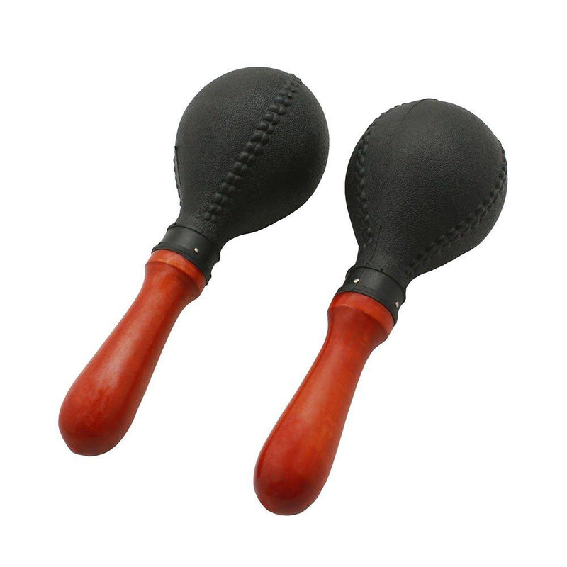 Percussion Maracas Shakers Rattles Sand Hammer Percussion Instrument with ABS Plastic Shells and Wooden Handles for Live Performances and Recording Sessions (Black) Black