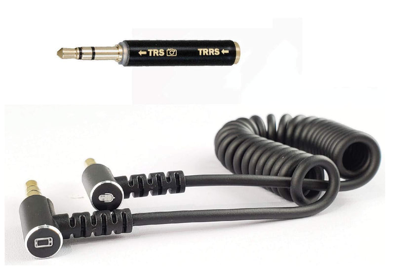 Set of TRRS to TRS 3.5 Audio Jack Cable with reverse adapter for any video microphone (DREAMGRIP, Rode, Boya, Movo) to connect to any Smartphone, DSLR Camera, PC, Laptop, etc.
