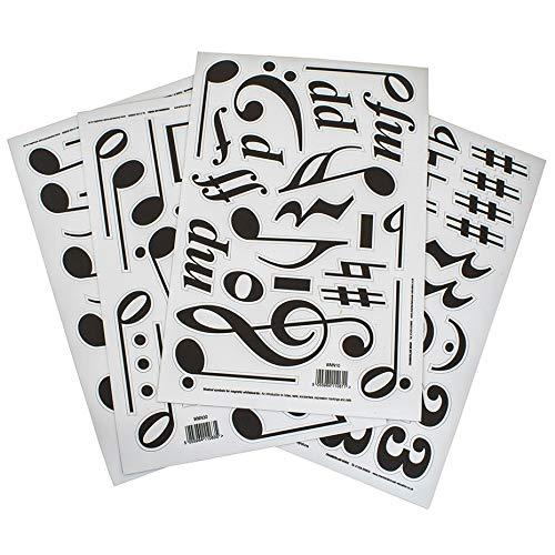 Set of 4 sheets of magnetic music symbols