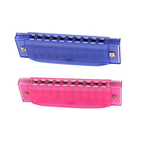 Xrten 10 Holes Harmonica Clear Candy Color Harmonica Mouth Organ Toy for Children(2 Pcs)