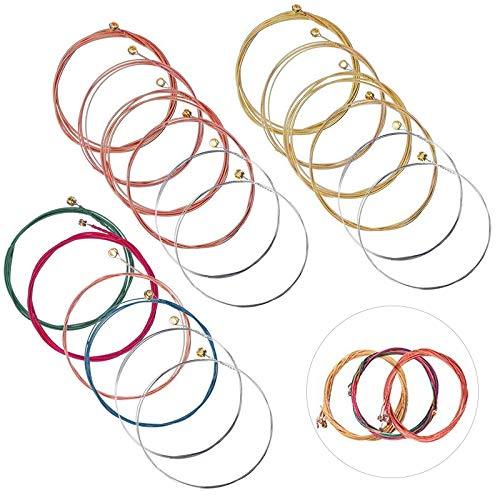 Guitar Strings, Steel String for Acoustic Guitar 3 Sets of 6(1 Brass , 1 Copper and 1 Multicolor )