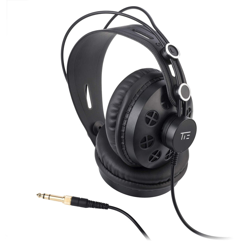 TIE studio headphones semi-open circumaural for radio, recording studio, podcast and multimedia applications (3m, 3.5mm jack plug, 6.3mm screw adapter)