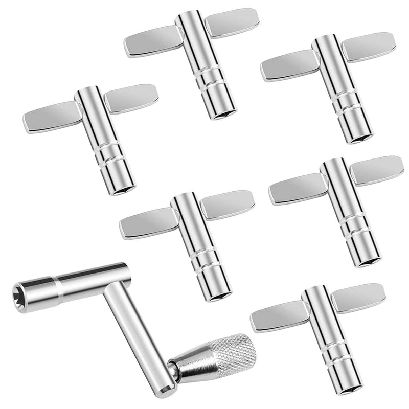 Dadabig 7 Pack Drum Key, Drum Tuning Key Continuous Motion Speed Key 6 x T-type Drum Wrench and 1 x Z-type Drum Wrench Percussion Instruments Parts for Drummers