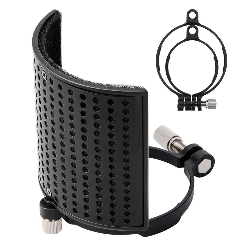 [AUSTRALIA] - Pop Filter, Moukey [Upgraded Three Layers] Metal Panel & Metal Mesh & Advanced Filter Foam Layer Microphone Windscreen Cover Handheld Mic Shield Mask, for BLUE YETI, AT2020, AT2050 - MPFUBK1 