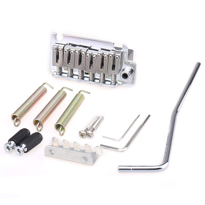 Musiclily Pro 52.5mm Steel Saddles Full Block 2-Stud Style Guitar Tremolo Bridge for American Strat, Chrome