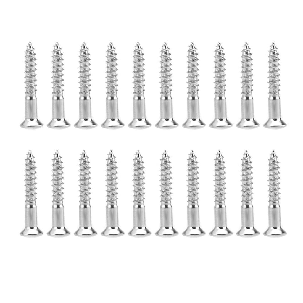 Musiclily Pro 3.5x25mm Guitar Bass Bridge Countersunk Mounting Screws,Nickel (Set of 20) Nickel