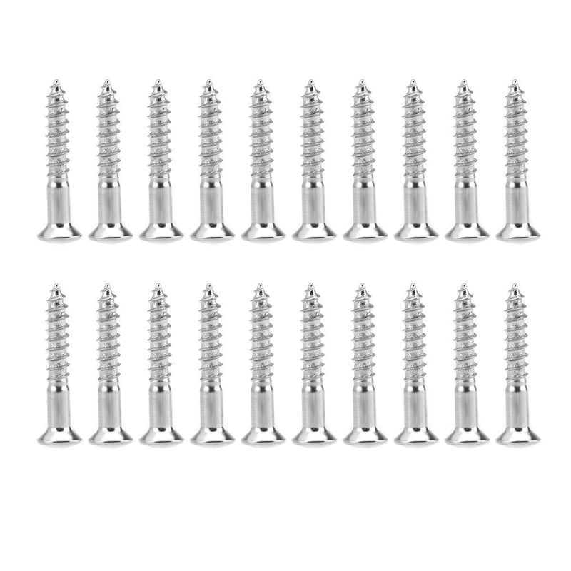 Musiclily Pro 3.5x25mm Guitar Bass Bridge Countersunk Mounting Screws,Nickel (Set of 20) Nickel