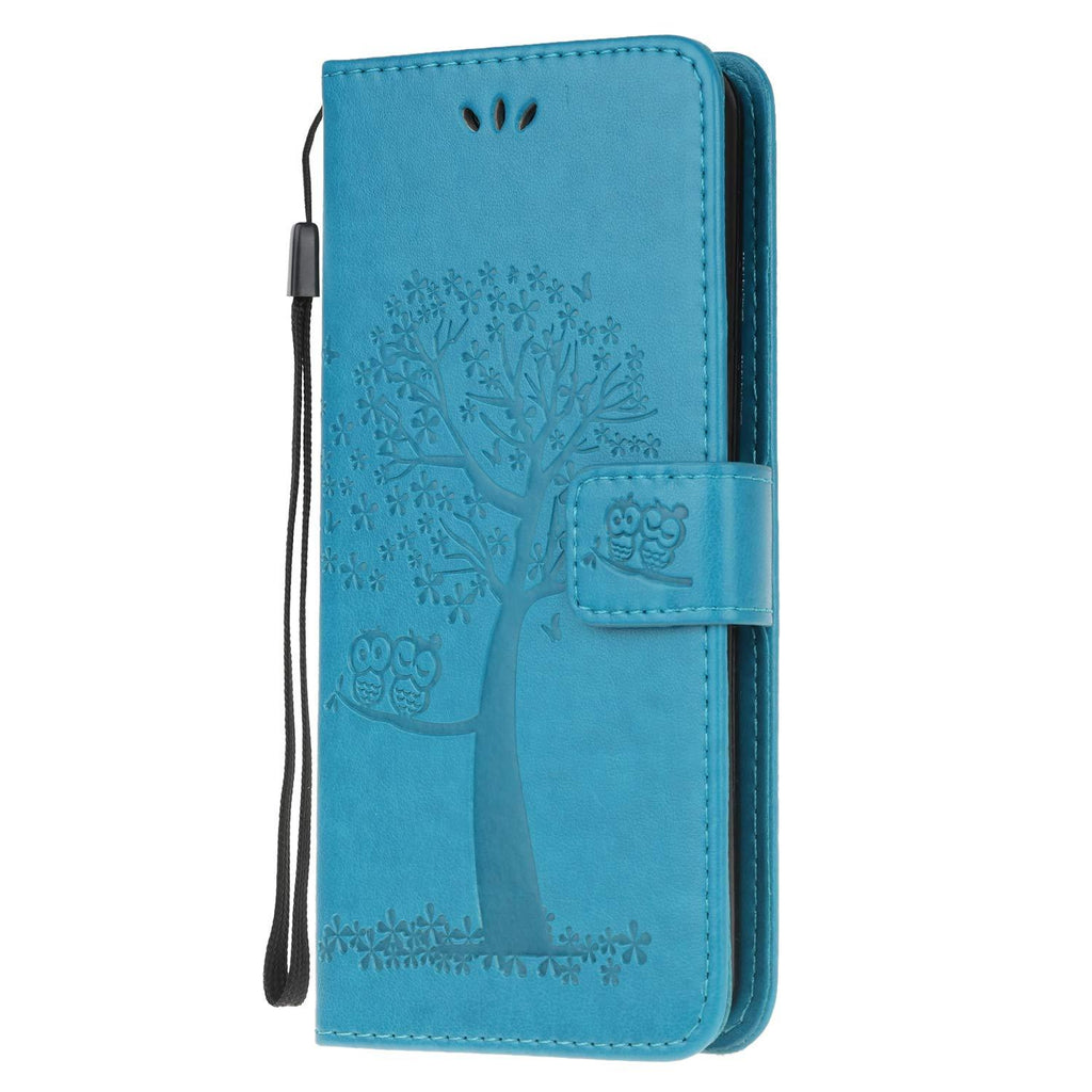 Samsung Galaxy A71 Case Shockproof 3D Owl Tree Leather Flip Wallet Phone Cases ID Credit Card Slots Kickstand Magnetic Closure TPU Bumper Cover for Samsung Galaxy A71 Blue