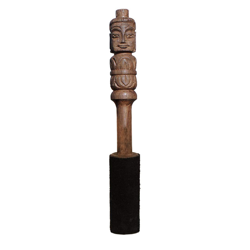 TARORO Hand-Carved Buddha Mallet for Singing Bowls, Leather-Wrapped. Excellent Gift Idea.