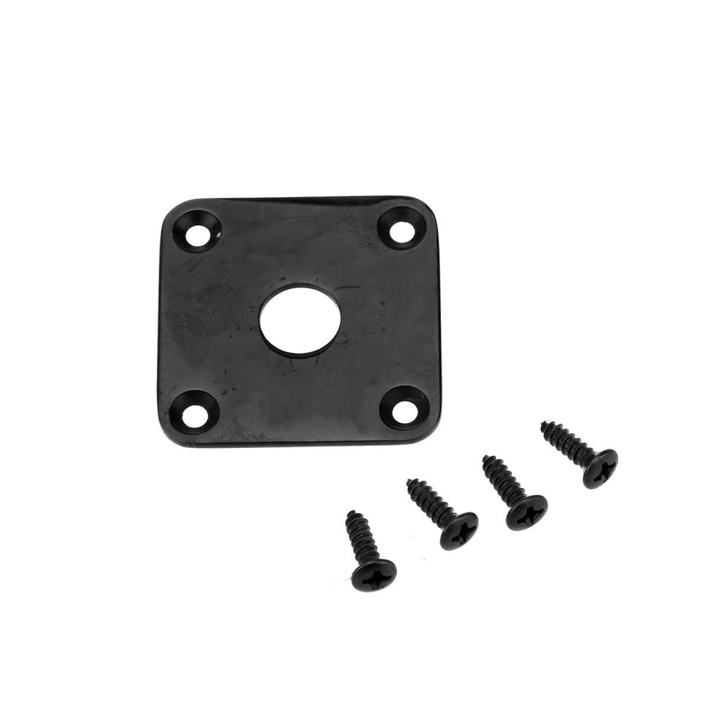 Musiclily Pro Metal Flat Bottom Square Jack Plate for Epiphone USA Les Paul Style Guitar, Black