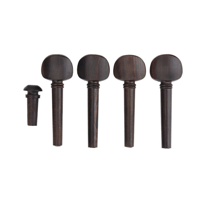 Vbest life Violin Tuning Pegs, Ebony Tuning Pegs with Endpin Set Replacement Parts for 4/4 Violins Musical Instruments