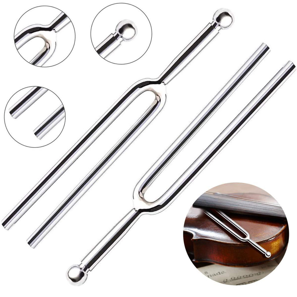 tuning fork 440,Fiyuer 2 pcs stainless steel chakra tuning forks tone tool for Musical Standard Instruments Violin Guitar Tuner Device