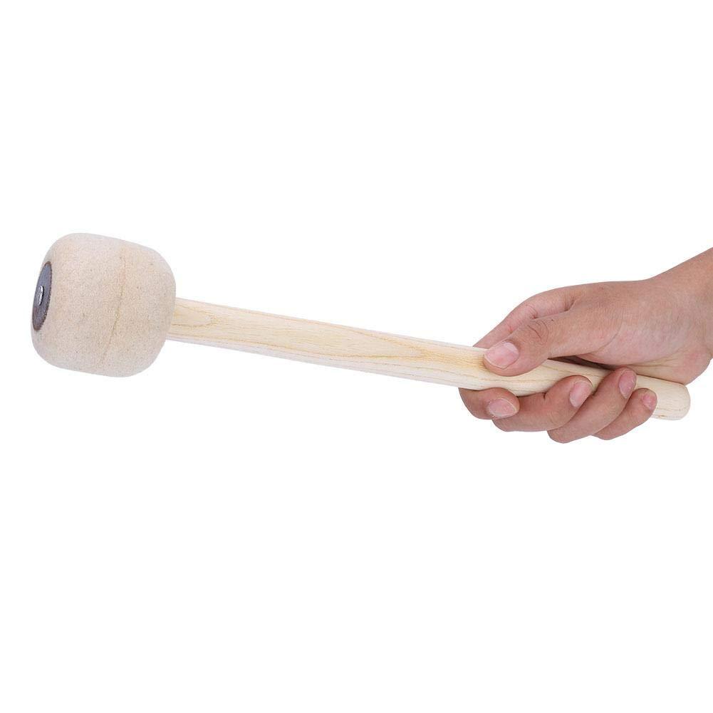 Alomejor Drum Mallet Wool Felt Head Bass Drum Stick with Wooden Handle Drum Hammer for Percussion Marching Band