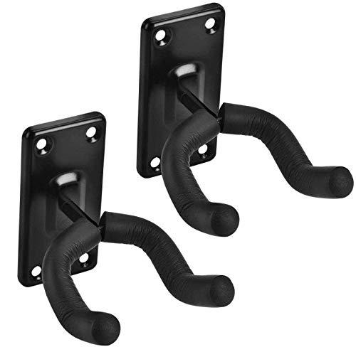 MOREYES Guitar Wall Mount Hanger Hook Holder Stand Guitar Hangers Hooks for Acoustic Electric and Bass Guitars (2 Pack)