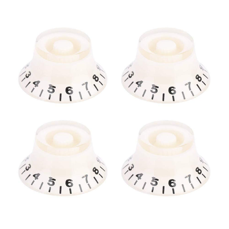 Alomejor 4 PCS Volume Control Knobs Guitar Speed Tone Knobs AMP Effect Pedal Control Knobs for Guitar Bass Part White+Black