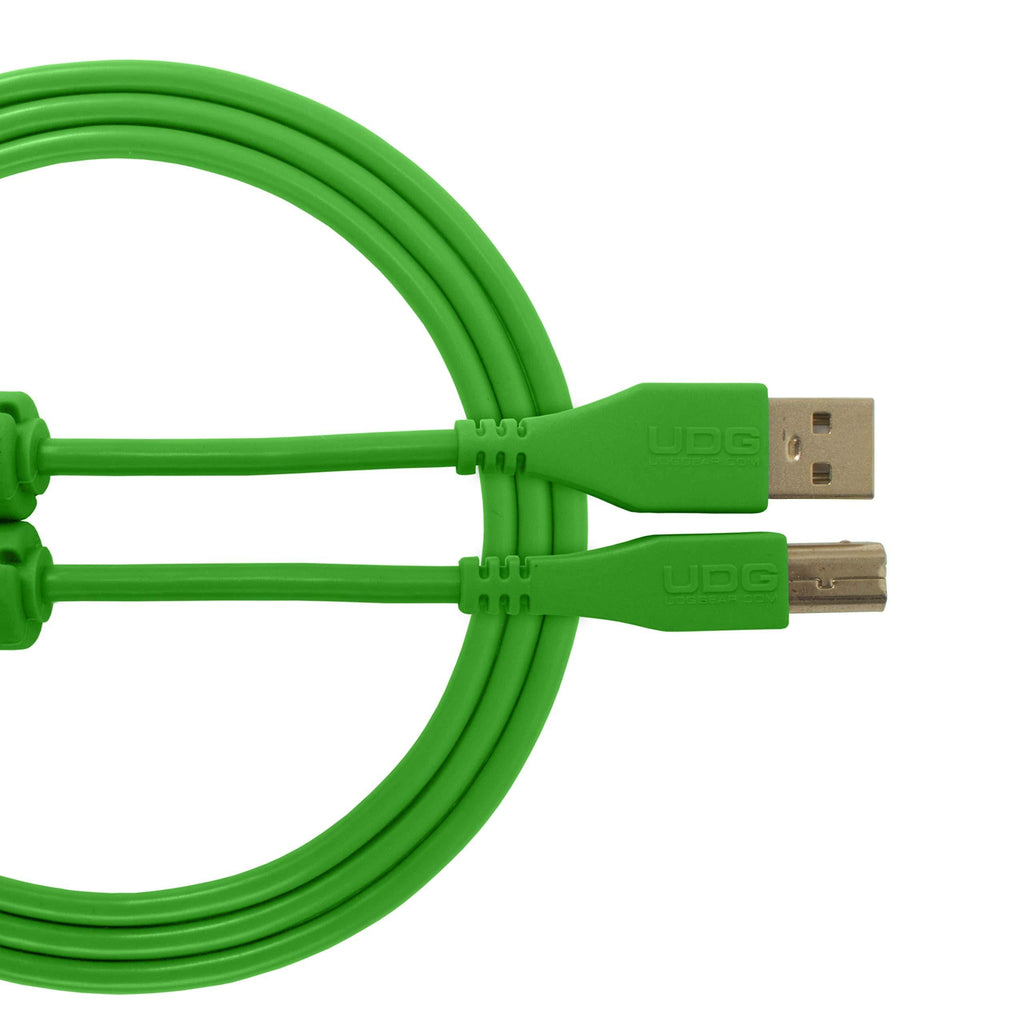 UDG U95001GR Cable USB 2.0 (A-B) - High-speed Audio Optimized USB 2.0 A-Male to B-Male cable, Green, 1M