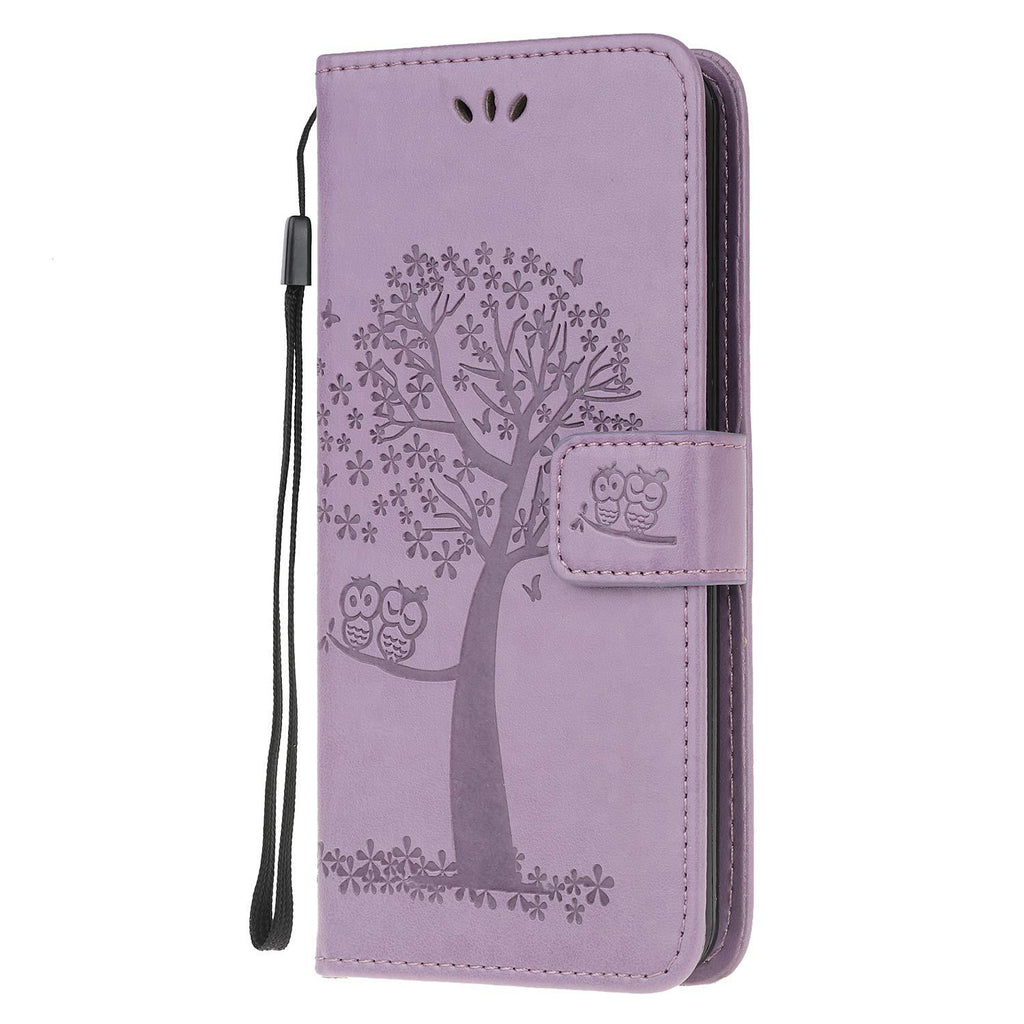 Samsung Galaxy S10 Lite / A91 Case Shockproof 3D Owl Tree Leather Flip Wallet Phone Cases ID Credit Card Slots Kickstand Magnetic Closure TPU Bumper Cover for Samsung S10 Lite / A91 Light Purple