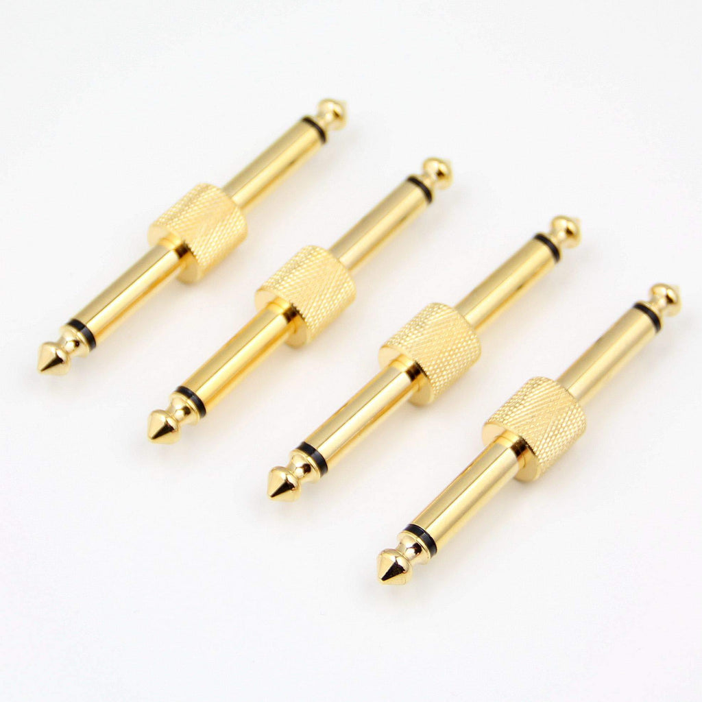 RHINORO 6.35mm 1/4'' Guitar Pedal Patch Connector Effect Pedal to Pedal Adapter Coupler For Pedalboard Instead of Patch Cable(4 pcs per bag)