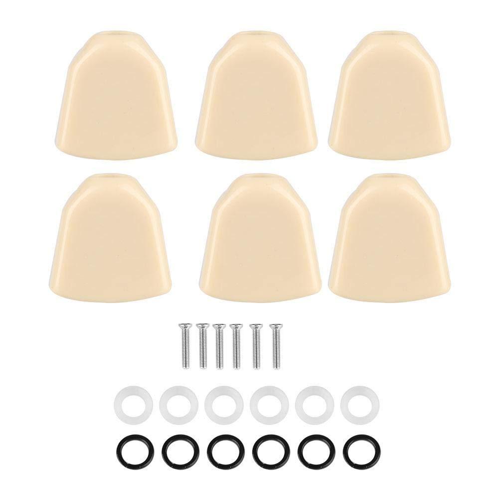 Alomejor Tuning Peg Heads 6 PCS/Set Acrylic Tuning Pegs Button Machine Heads for Guitar Beige