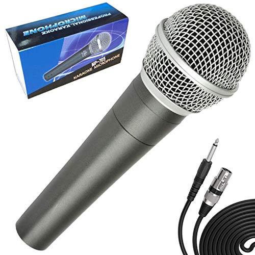 Professional Dynamic Karaoke Vocal Microphone with Cable. Metal Body (Blue/Grey) Blue/Grey