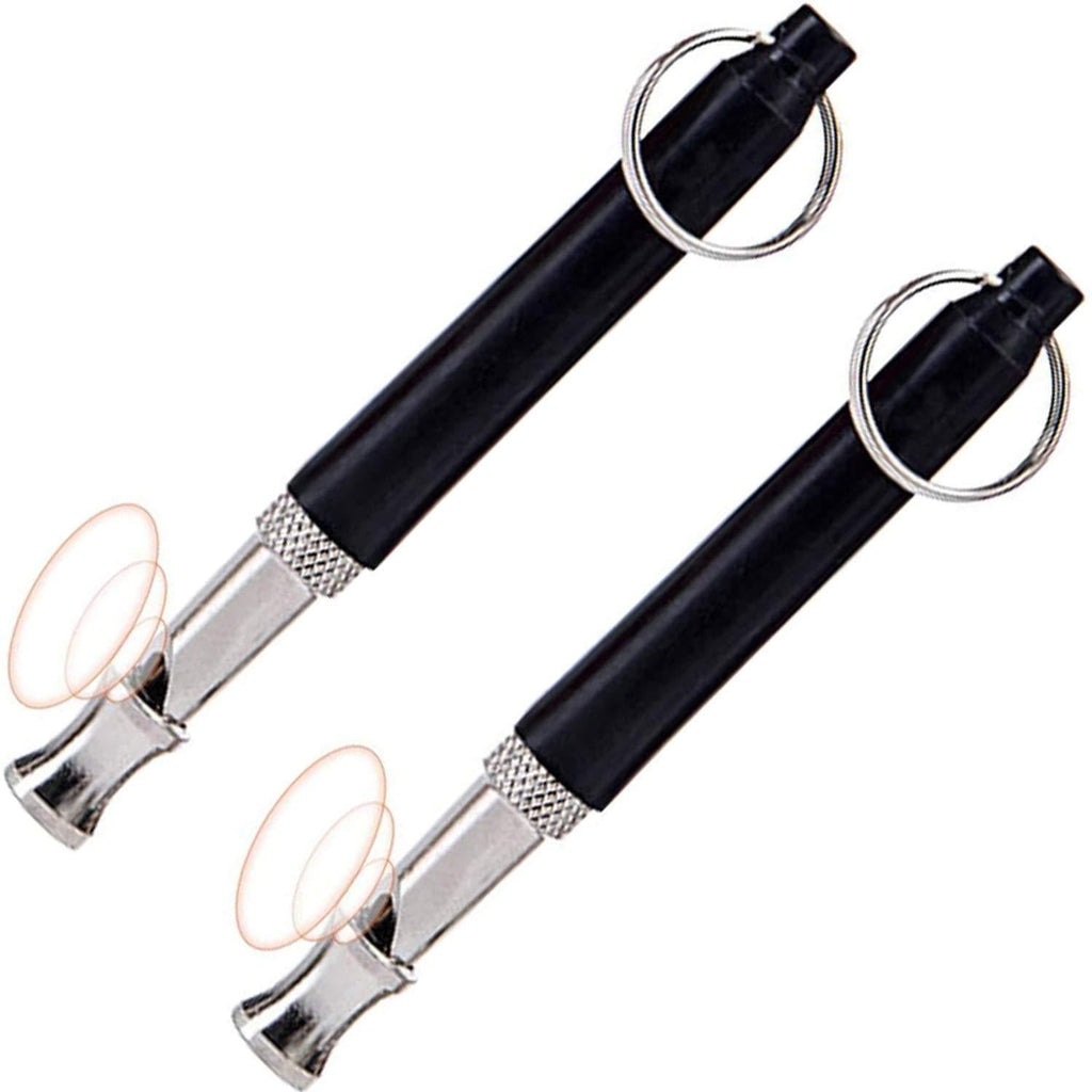 longyisound Pack of 2 Whistle, Emergency Whistle, Dog Whistle, Metal Safety Whistle, Sports Lessons, Referee Whistle, Emergency Whistle, Signal Whistle, Trainer Whistle with Lanyard, Black