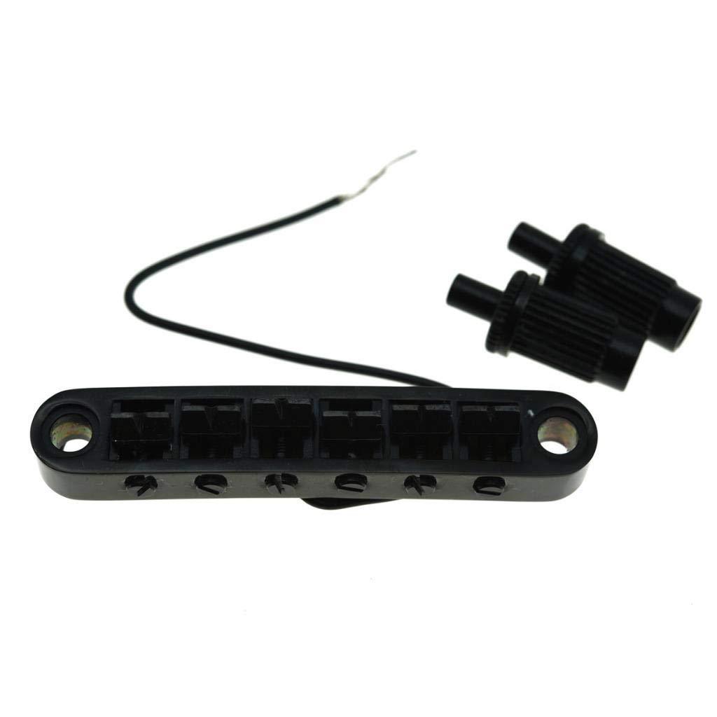 KAISH Tune-o-Matic Piezo Guitar Bridge Pickup LP Piezo Guitar Bridge Pickup for Les Paul Black