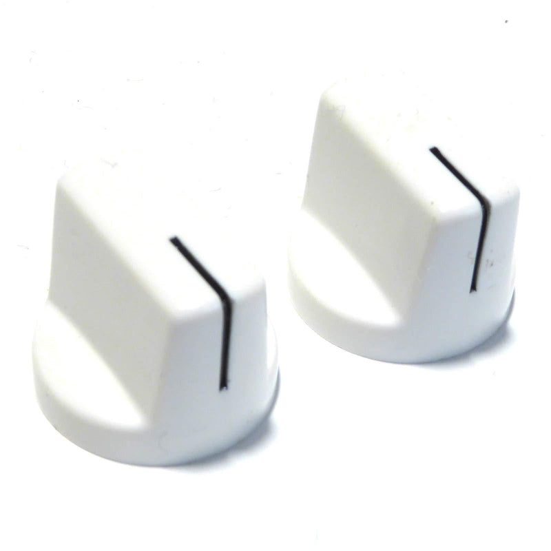 Pair of white Superior Quality Guitar Knobs - pedal or amplifier 1510