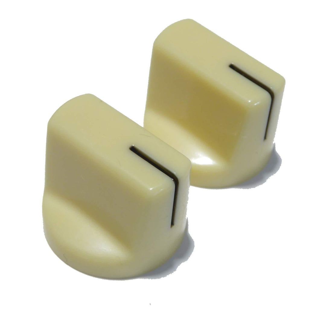 Pair of Ivory/Cream Superior Quality Guitar Knobs - pedal or amplifier 1510