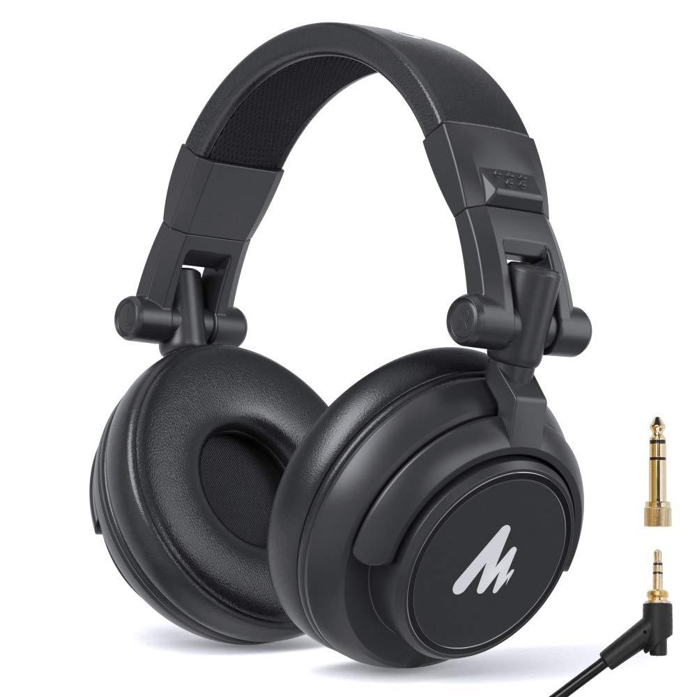 [AUSTRALIA] - 50MM Drivers Studio Headphones MAONO AU-MH601 Over Ear Stereo Monitor Closed Back Headphones for Music, DJ, Podcast (Black) 