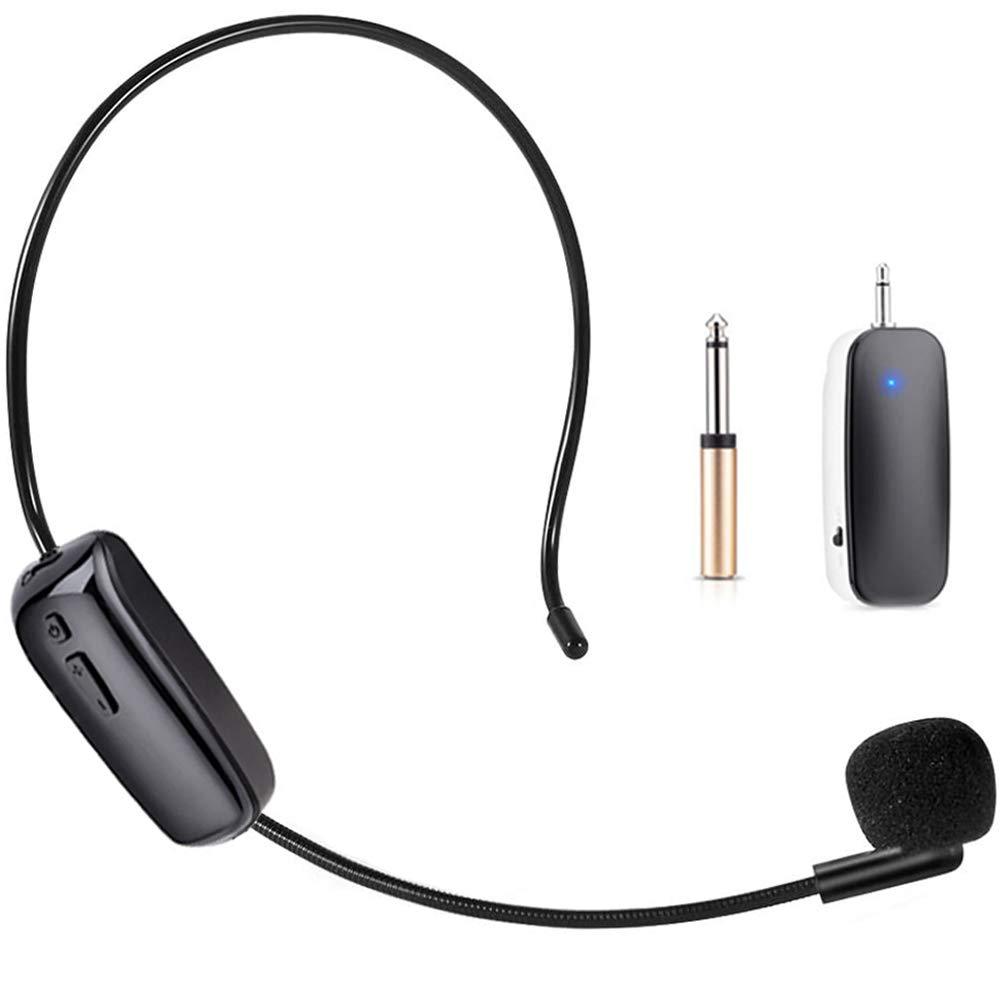 Wireless Microphones, Joso Wireless Microphones & Receiver, 160ft Range, Headset Mic and Handheld Mic 2 in 1, 3.5mm/6.35mm Receiver for Fitness Instructor, Yoga, Speaker, Voice Amplifier, PA System