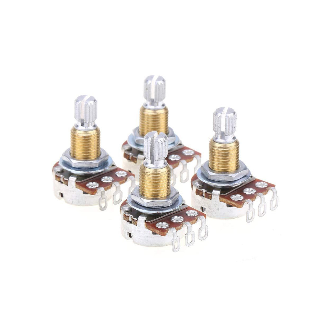 Musiclily Pro Brass Thread Mini Metric Sized Split Shaft Control Pots A500K Audio Taper Potentiometers for Guitar (Set of 4)