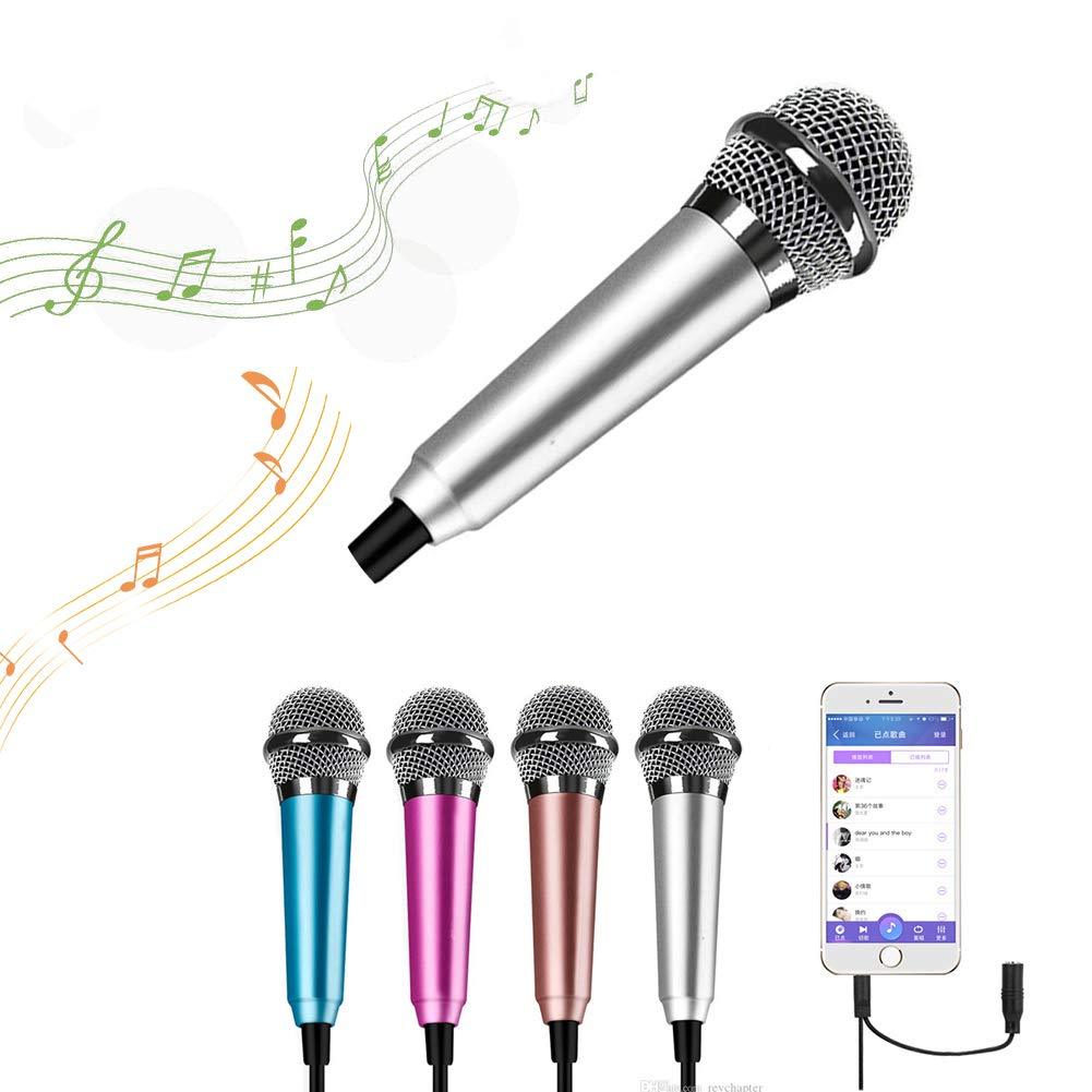 Surmounty Mini Portable Vocal/Instrument Microphone For Mobile phone laptop Notebook Apple iPhone Samsung Android (Silver) Silver
