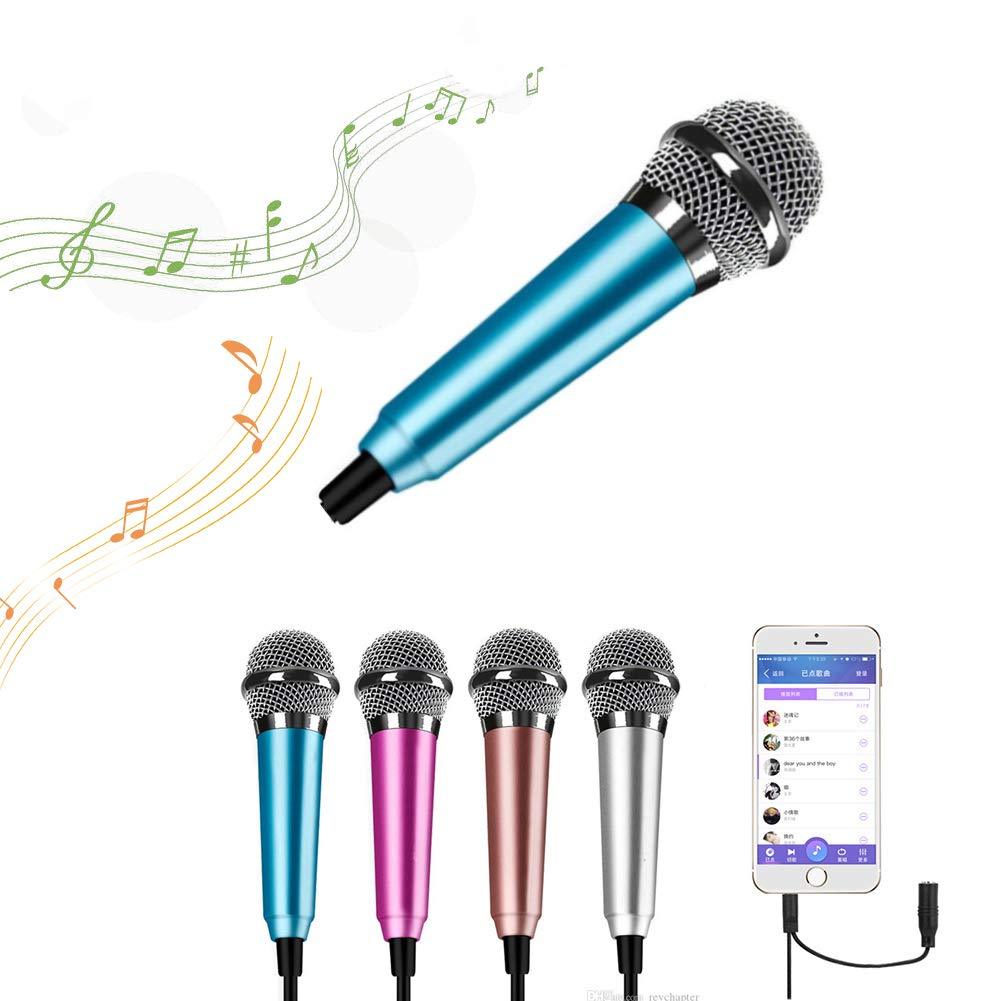 Surmounty Mini Portable Vocal/Instrument Microphone For Mobile phone laptop Notebook Apple iPhone Samsung Android (blue) blue