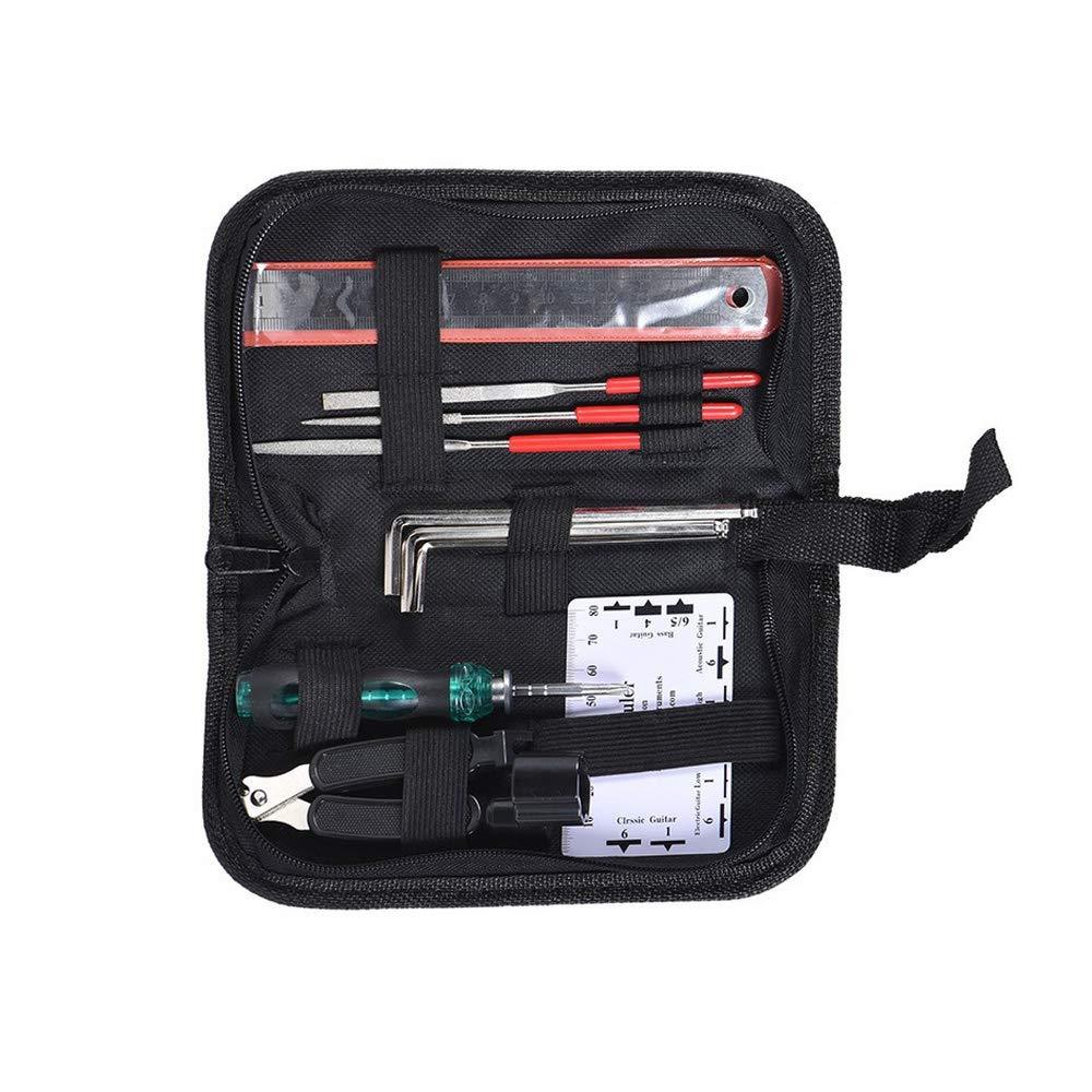 Guitar Repairing Maintenance Tool Setup Kit Guitar Picks String Action Ruler Hex Wrenches Kit for Ukulele Bass Mandolin Banjo Maintenance Accessories