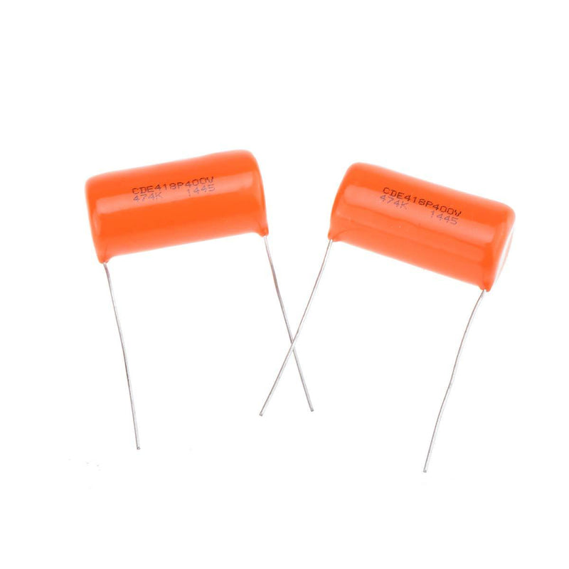 CDE Sprague Orange Drop Capacitors Tone Caps .47uF 418P 474K 400V for Guitar or Bass (Set of 2)