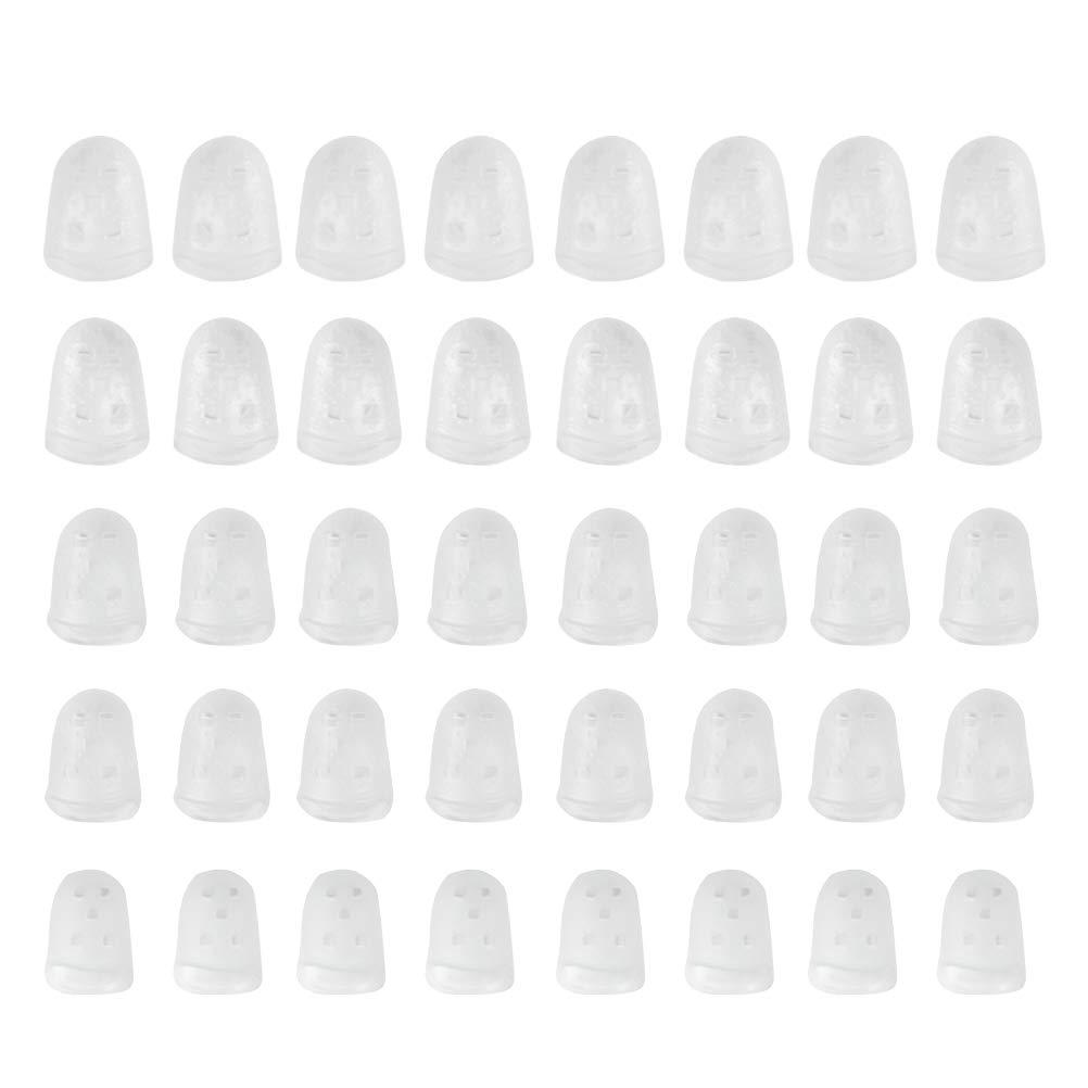 40Pcs Guitar Finger Protection Caps,Silicone Guitar Finger Guards Flexible Finger Protection Covers Caps Perfect for Guitar Beginners When Playing Stringed Instruments(White)