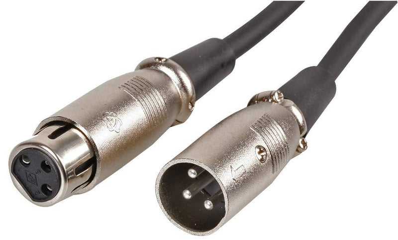 Pro Signal PSG01212 3 Pin XLR Male to Female Microphone Lead, 5m, Black