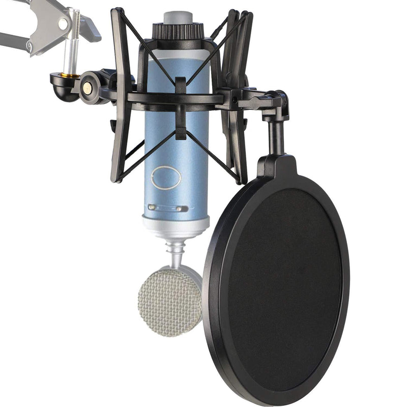 Bluebird Mic Shock Mount with Pop Filter to Reduce Vibration Noise, Shockmount Matching Mic Boom Arm Stand for Bluebird SL Microphone by YOUSHARES SH-100 Shockmount