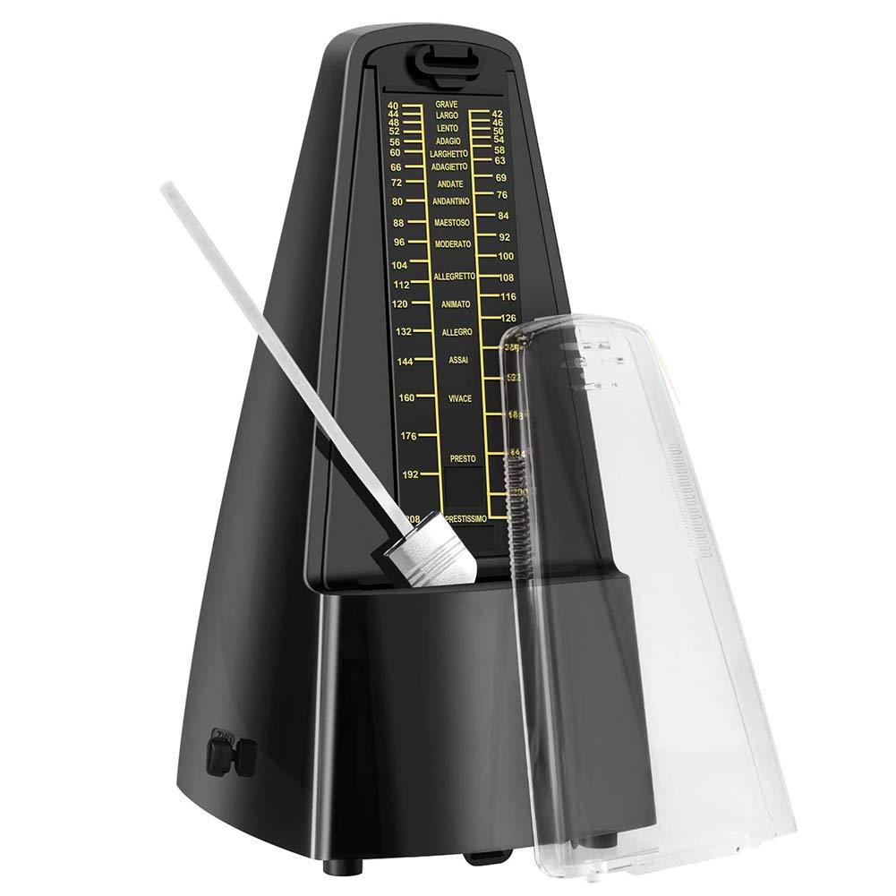 Mechanical Metronome, XCOZU Metronome with High Precision for Piano Guitar Drum Violin Bass Musical Instruments, Traditional Pyramid Shape Wind Up Metronome Tuner with Loud Sound Tempo 40~208bpm