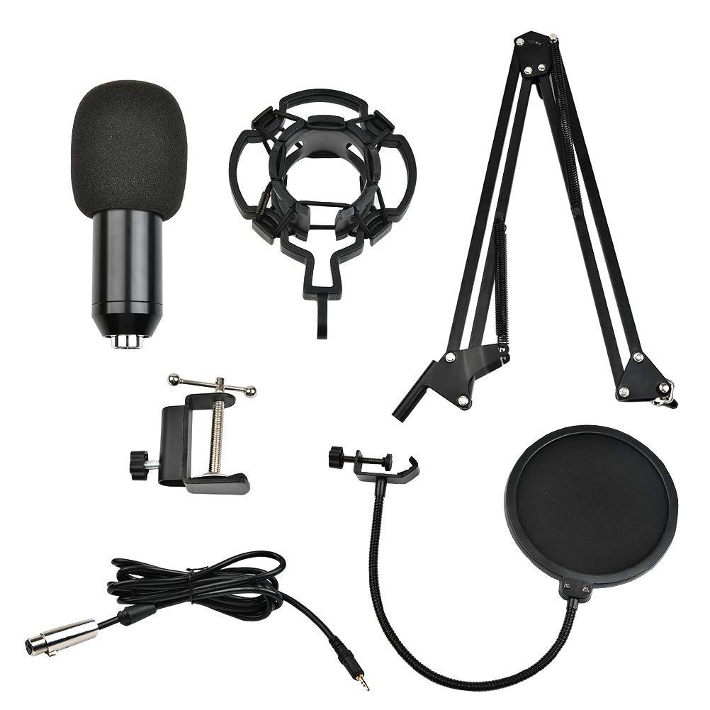 THETHO Condenser Microphone PC Microphone Kit with 3.5 Microphone cover, Boom Arm, Shock Mount, Professional Condenser Studio Mic Plug and Play for Studio Recording, Podcast, Broadcasting and Gaming