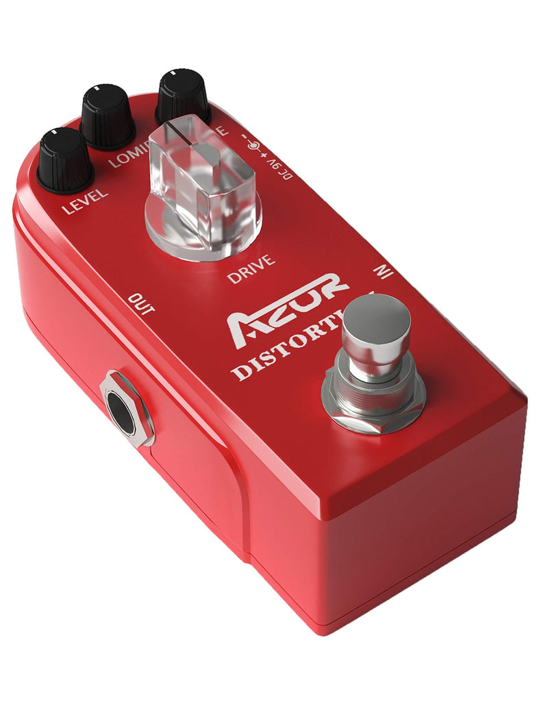 AZOR Vintage Distortion Guitar Effect Pedal with True Bypass Classical Electronic Pedal Aluminium-alloy Red AP-319