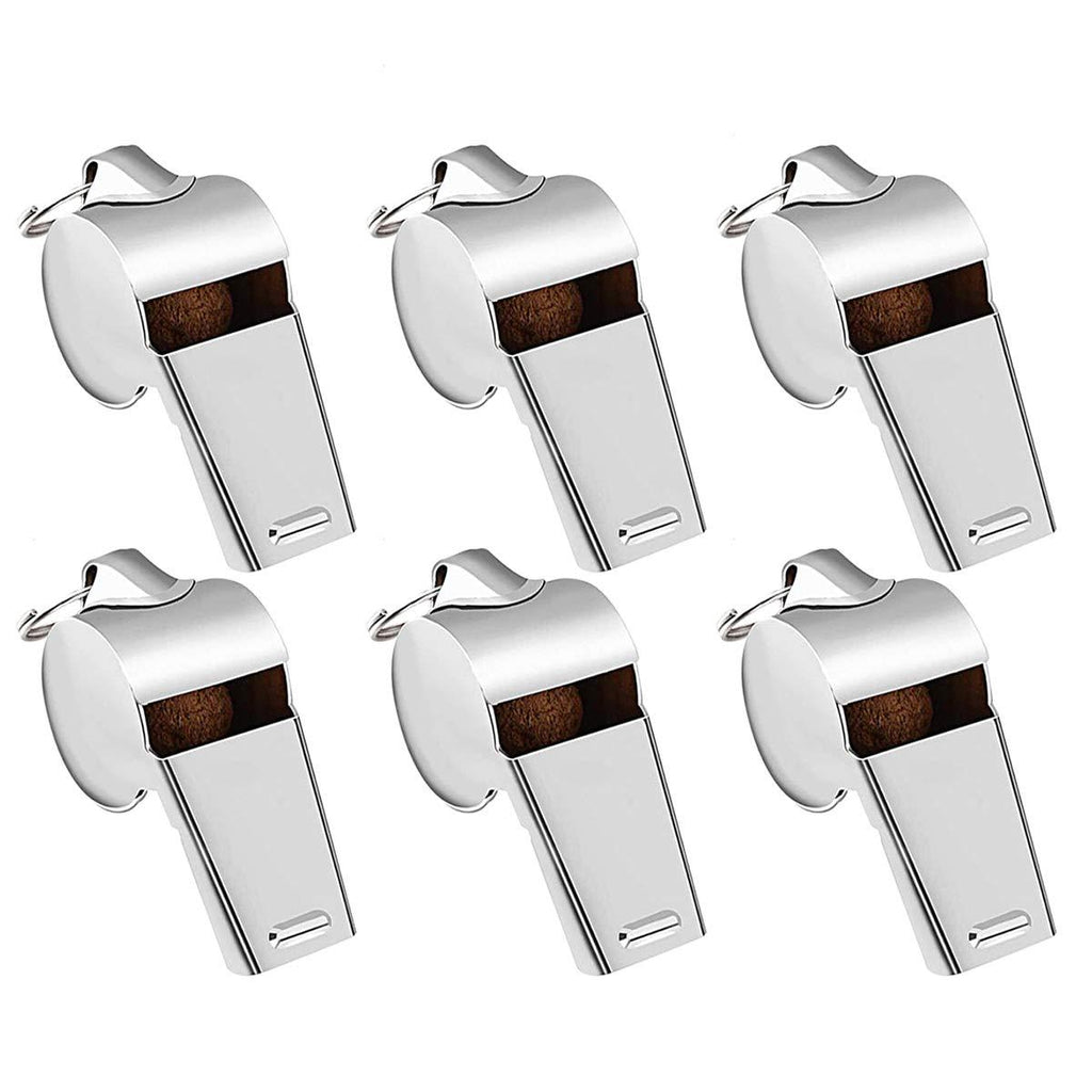 DaMohony Whistle Stainless Steel Sports Whistle,Great for Coaches, Referees, and Officials.(6 pcs)